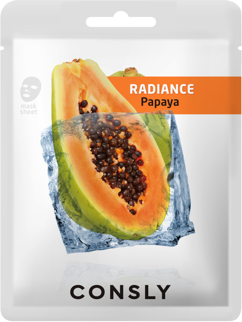 Маска тканевая выравнивающая тон кожи с экстрактом папайи Papaya Radiance Mask Pack, 20мл