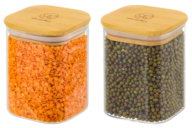 Набор 2 банок д/хранения 450 мл 8*8*11 см