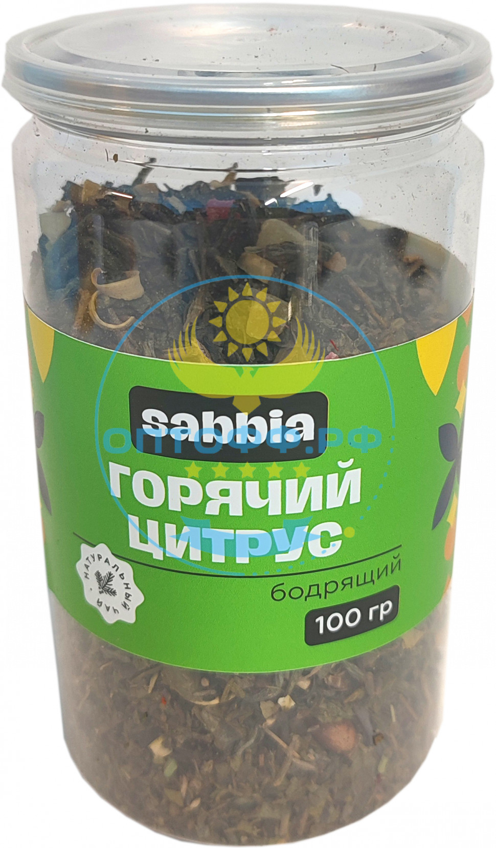 Чай Sabbia Горячий цитрус 100гр зеленый ПЭТ (кор*60)