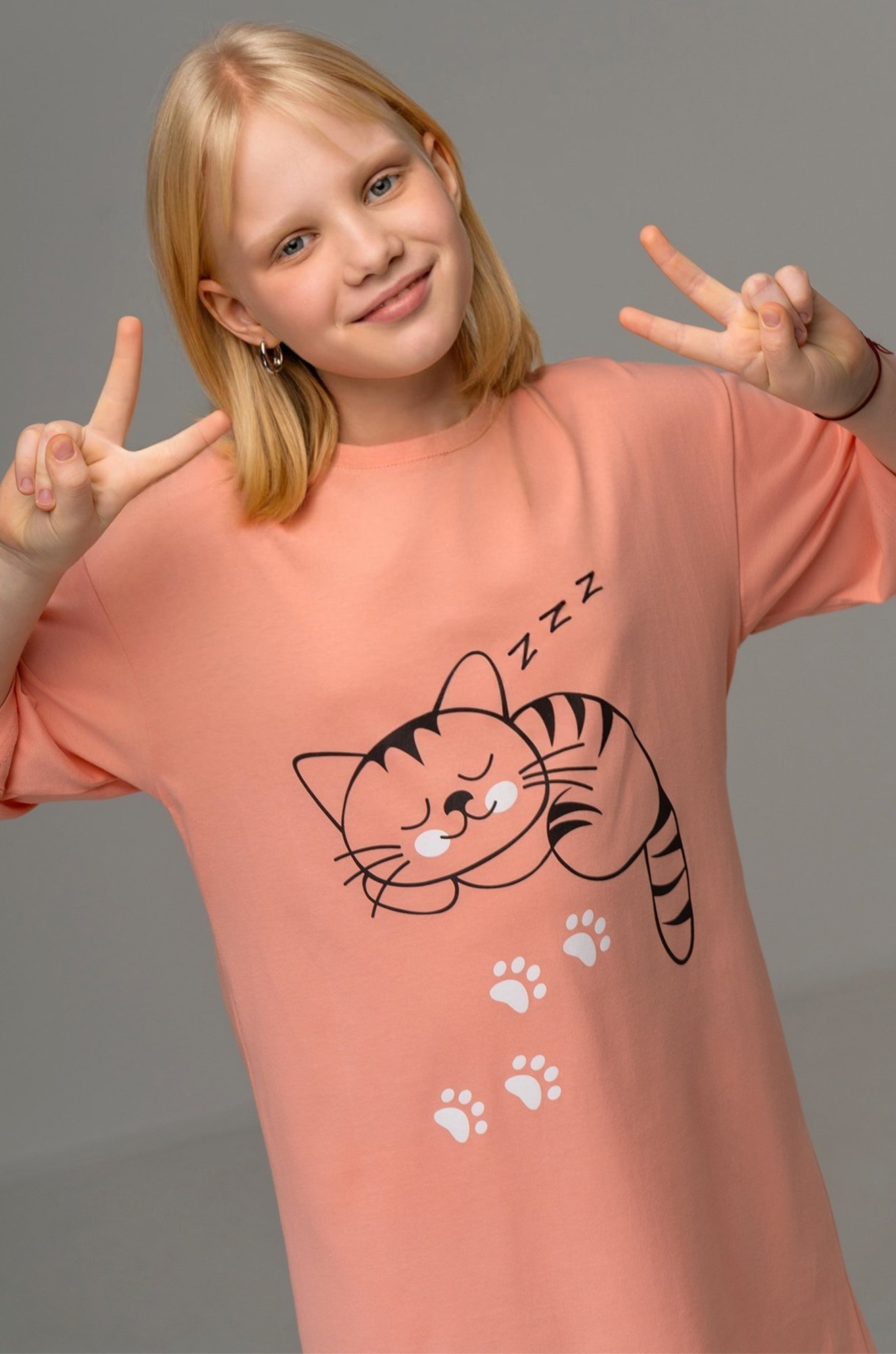 Туника оверсайз для девочки Happyfox