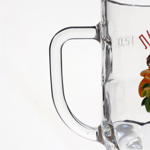 Пивная кружка GiDGLASS «Любимое пиво», 500 мл, стекло, рисунок МИКС
