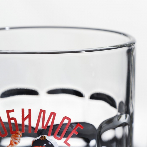 Пивная кружка GiDGLASS «Любимое пиво», 500 мл, стекло, рисунок МИКС