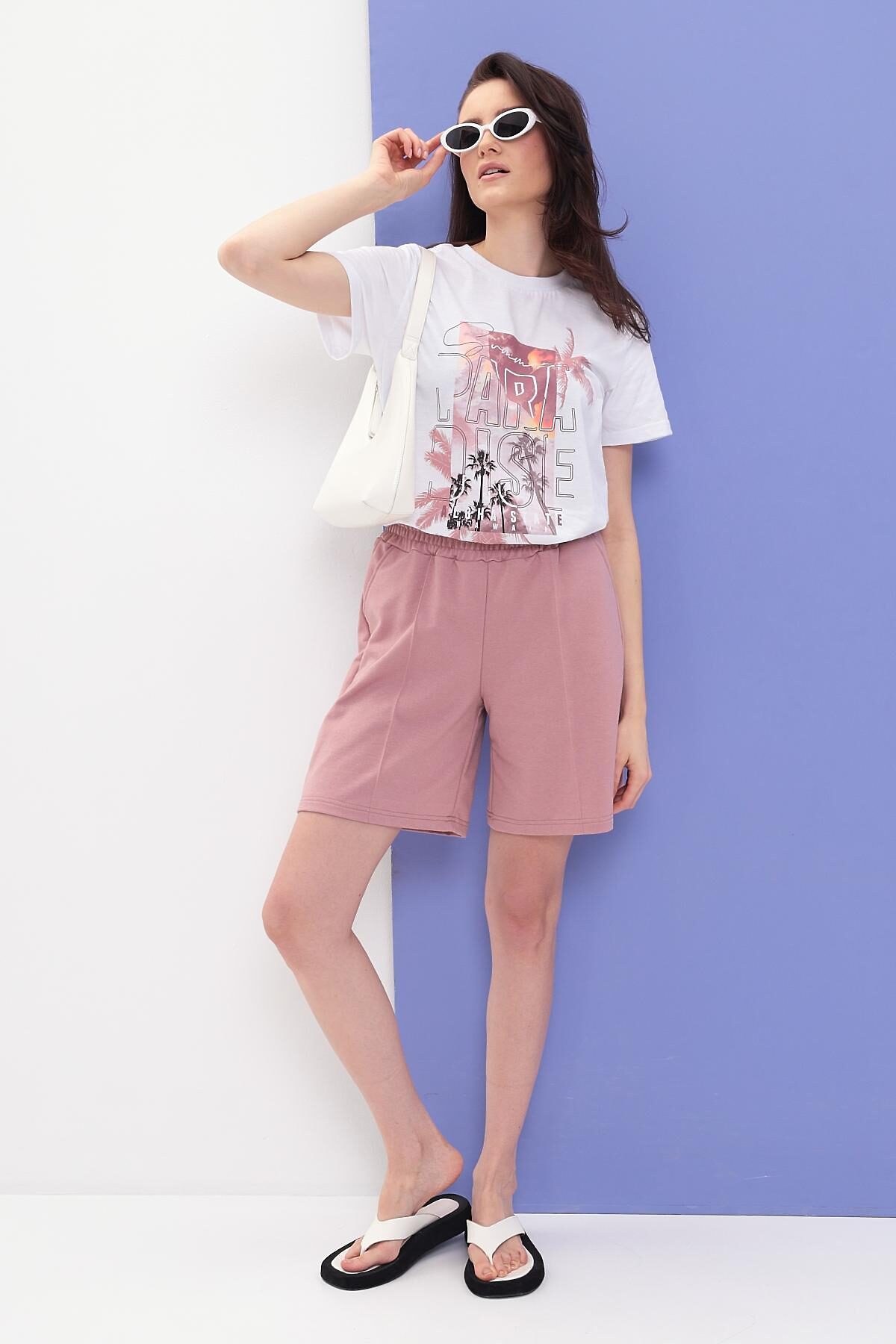 Костюм (Футболка+Шорты) LIKA DRESS #1004350Розовый