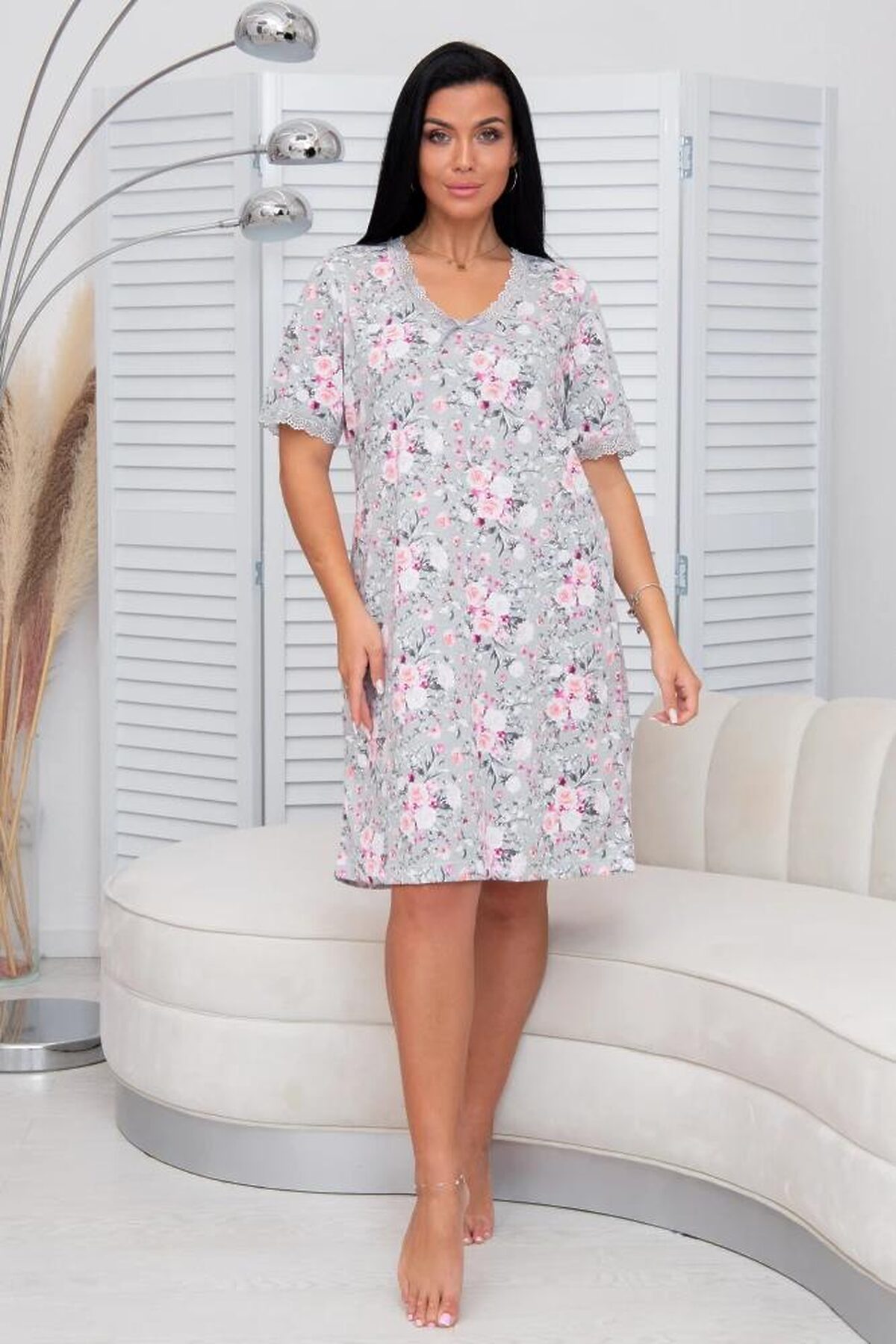Ночная сорочка LIKA DRESS #970737Серый