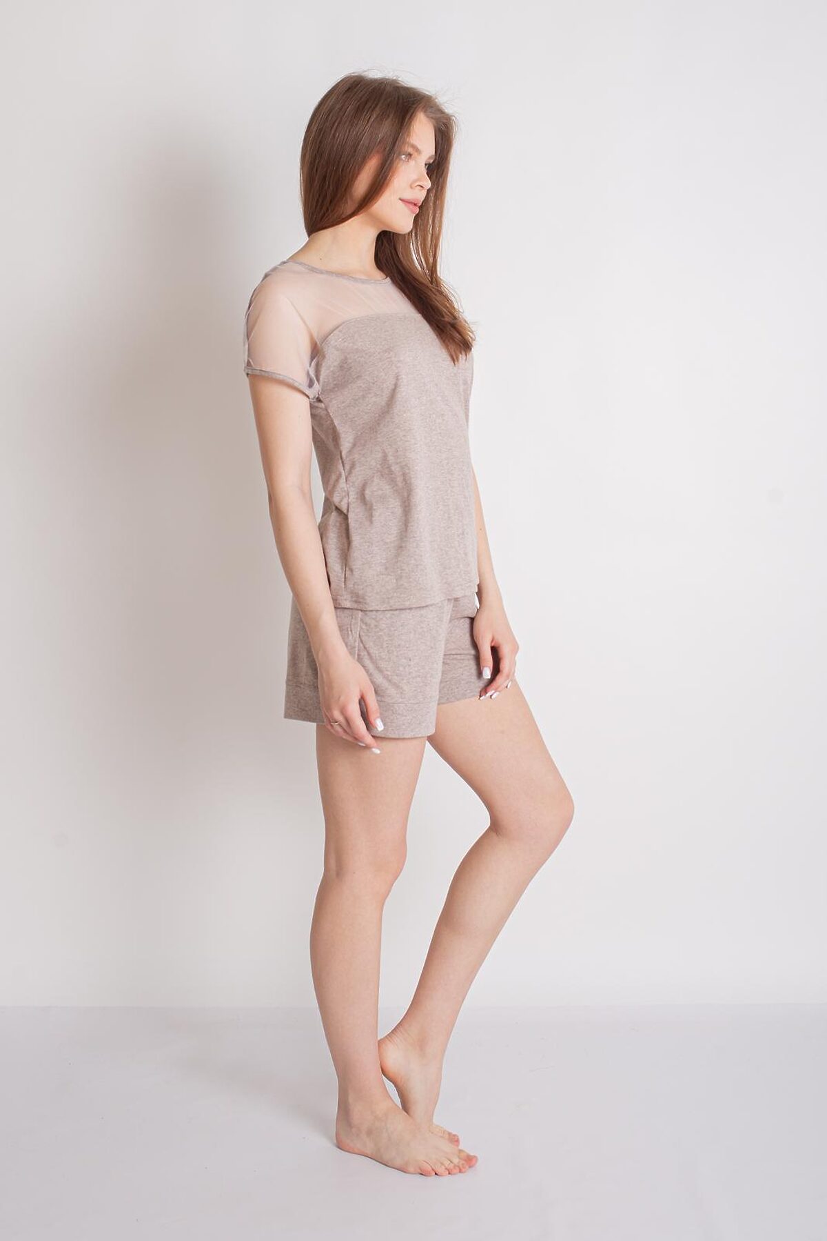 Костюм (Футболка+Шорты) LIKA DRESS #862656Бежевый