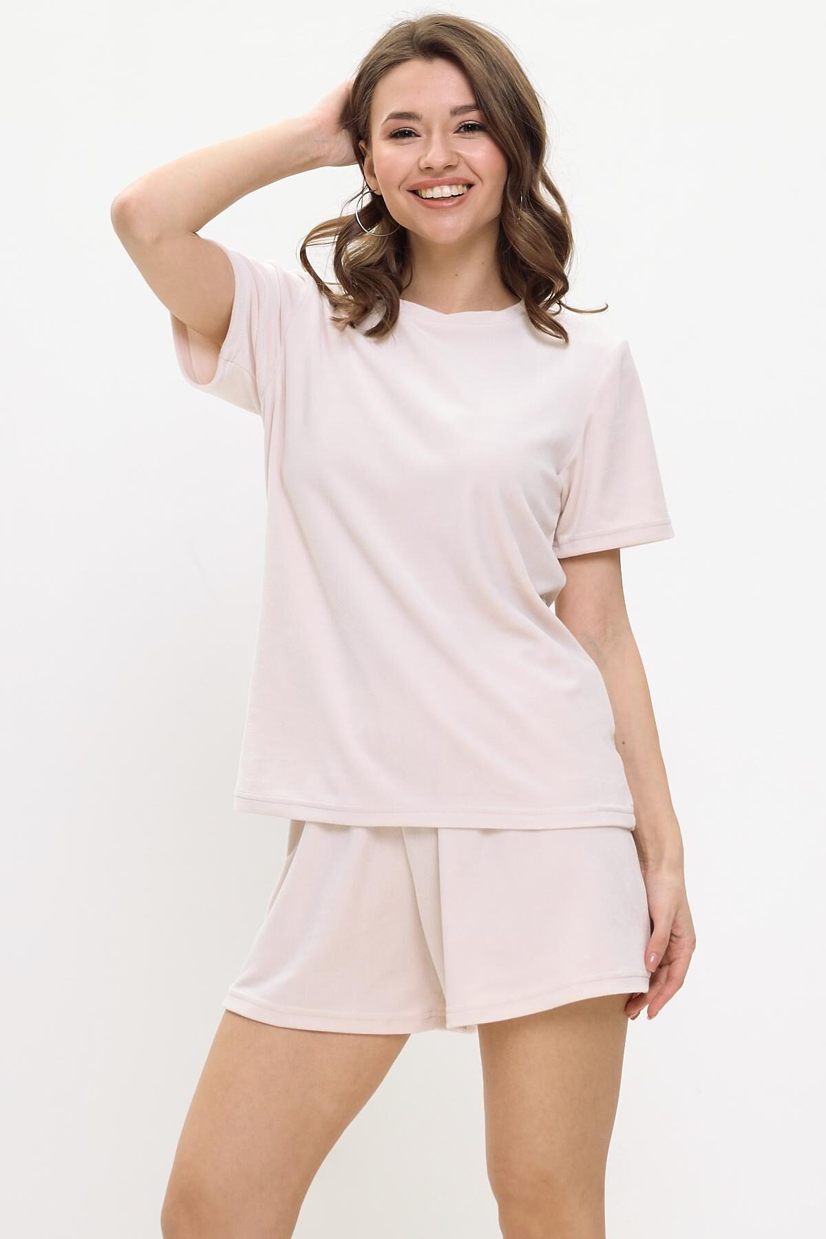 Костюм (Футболка+Шорты) LIKA DRESS #990227Молочный