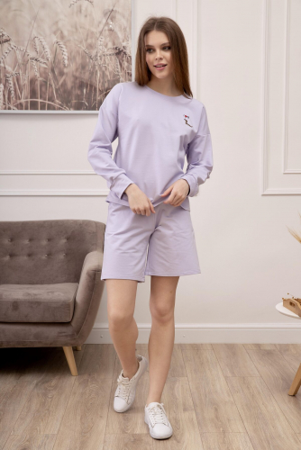 Костюм (Свитшот+Шорты) LIKA DRESS #862868Лиловый