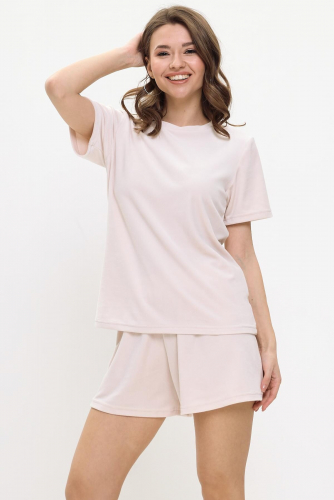 Костюм (Футболка+Шорты) LIKA DRESS #990227Молочный