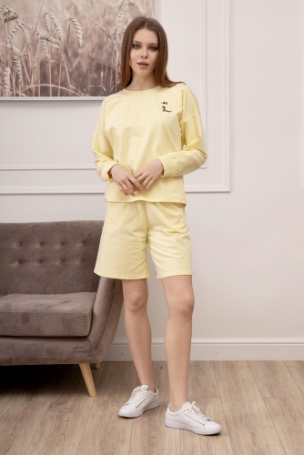 Костюм (Свитшот+Шорты) LIKA DRESS #862870Желтый