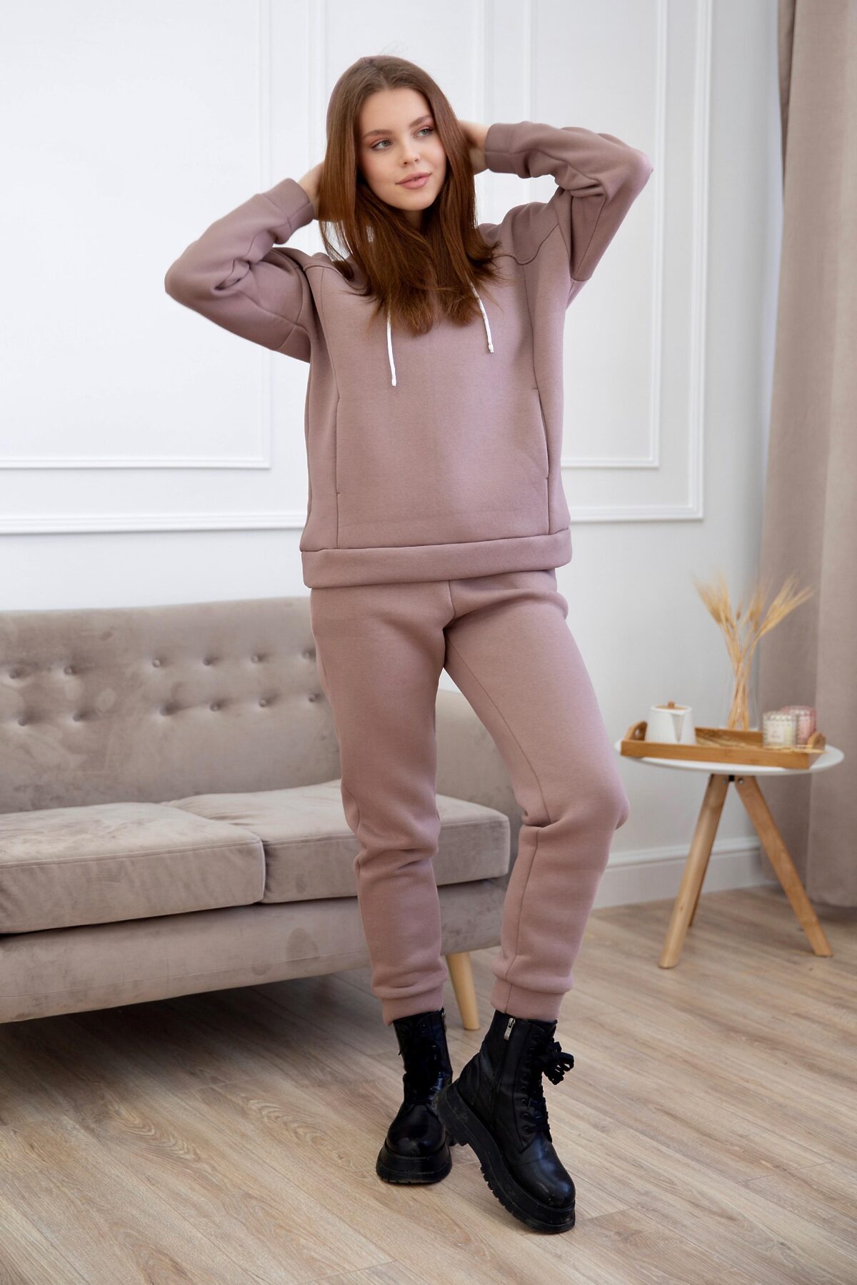 Костюм (Худи+Брюки) LIKA DRESS #862848Коричневый