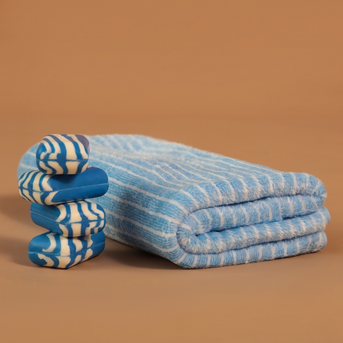 Полотенце банное «Этель. Линии», 70×140 см, голубое