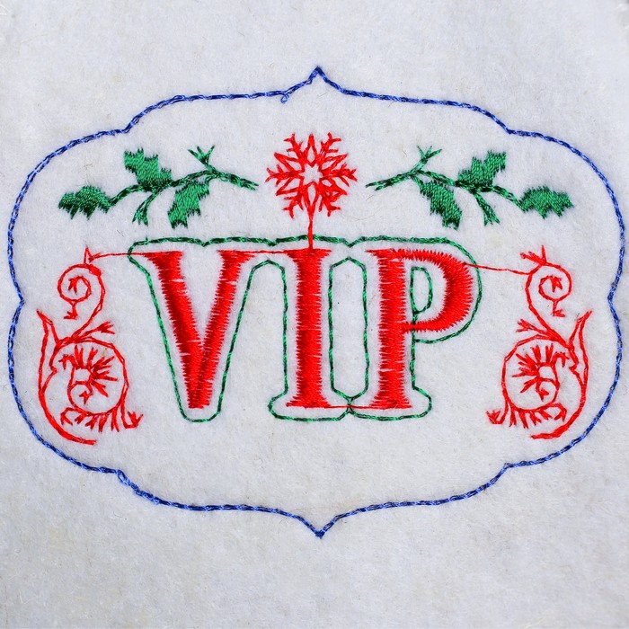 Шапка банная новогодняя с вышивкой «VIP»