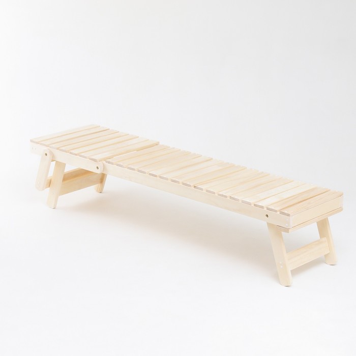 Шезлонг деревянный, 206.5×50.5 см, с регулируемым подголовником