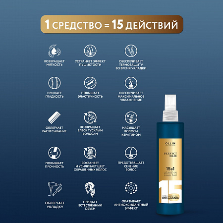 Ollin Несмываемый крем-флюид 15в1 / Perfect Hair, 250 мл