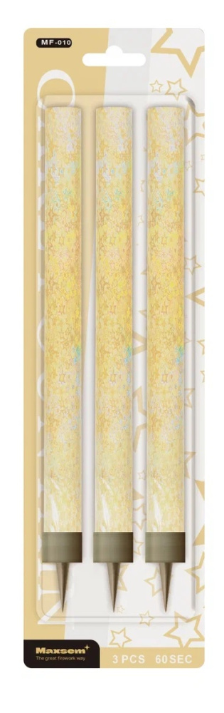 Фонтан свеча для торта 19 см 3 штуки MF-010 Maxsem