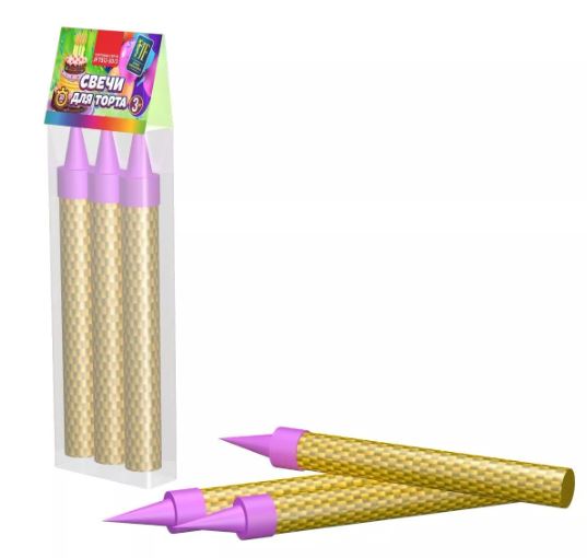 Фонтан свеча для торта 12 см 3 штуки JF TS12-30/3 Joker