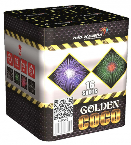 Салют GOLDEN COCO 16 залпов 1.0 калибр GP550 Maxsem