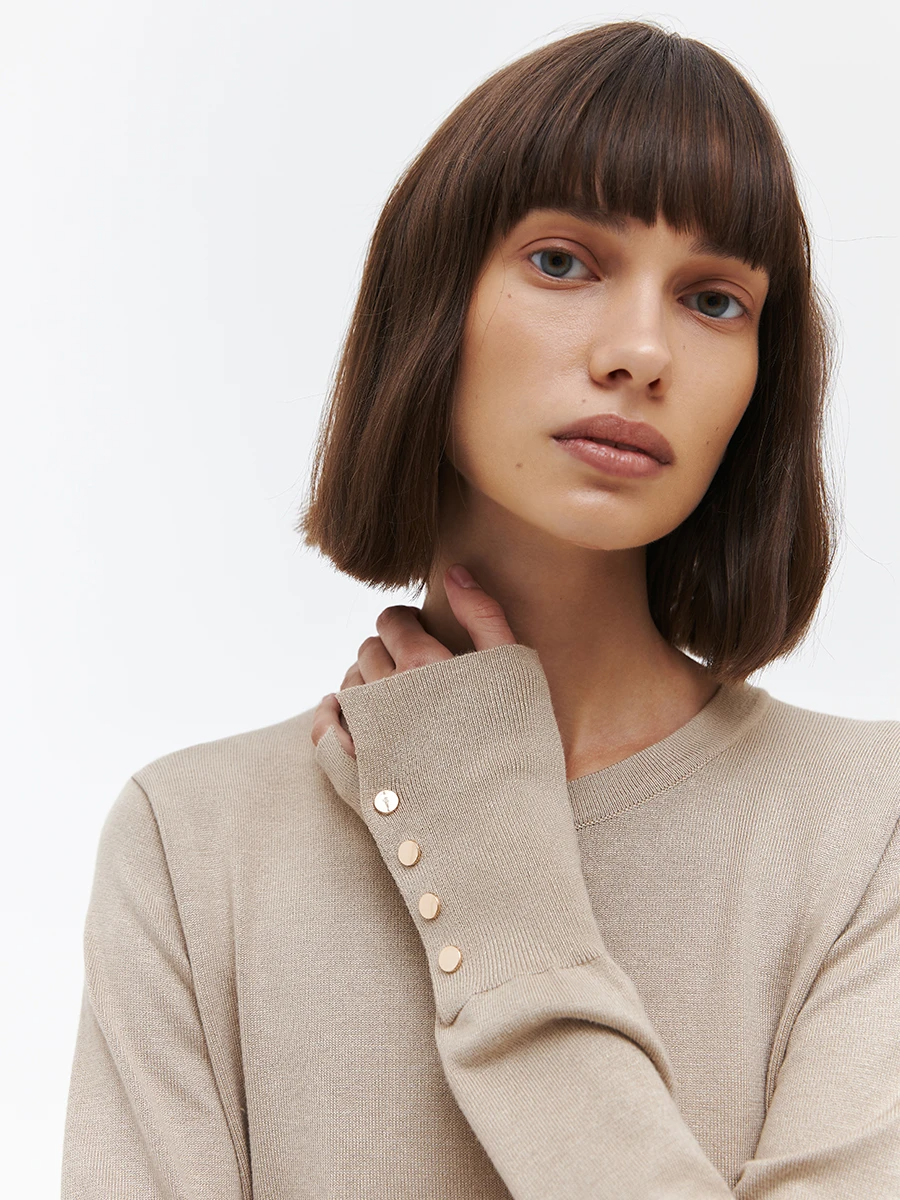 Ст.цена 1590р Джемпер облегающего силуэта Бежевый 74.396.6188.097.1