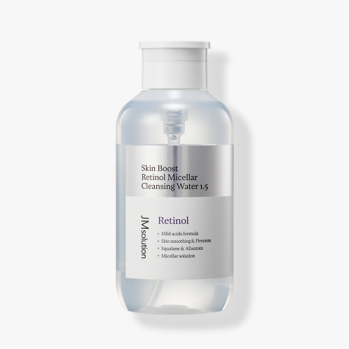 Мицеллярная вода с ретинолом для выравнивания тона кожи 500мл JM SOLUTION SKIN BOOST RETINOL MICELLAR CLEANSING WATER 1.5 500ml