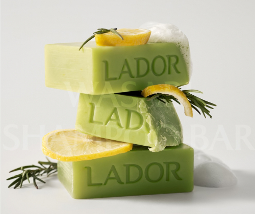 Бессиликоновый натуральный твердый шампунь для волос 115гр LA’DOR WASABI SHAMPOO BAR 115g