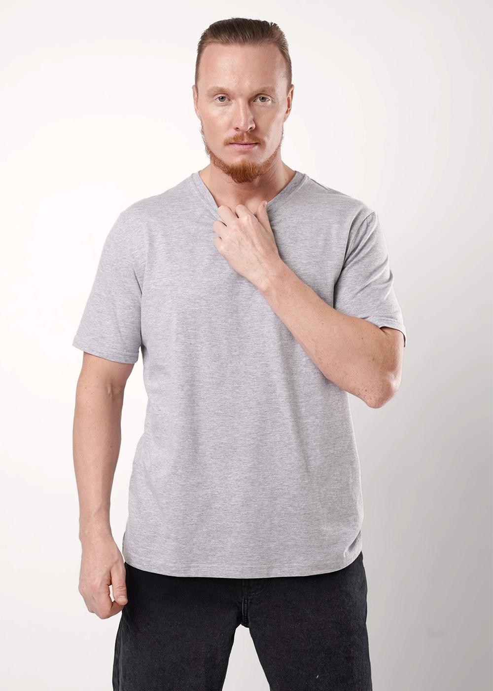 CLE 600351кд Футболка мужская 600351кд меланж серый