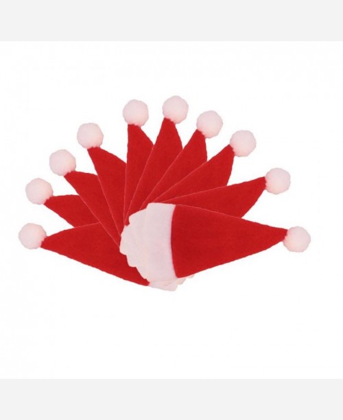 Набор для декорирования столовых приборов Шапочки Санты 6*12 см, 10 штук 9046510