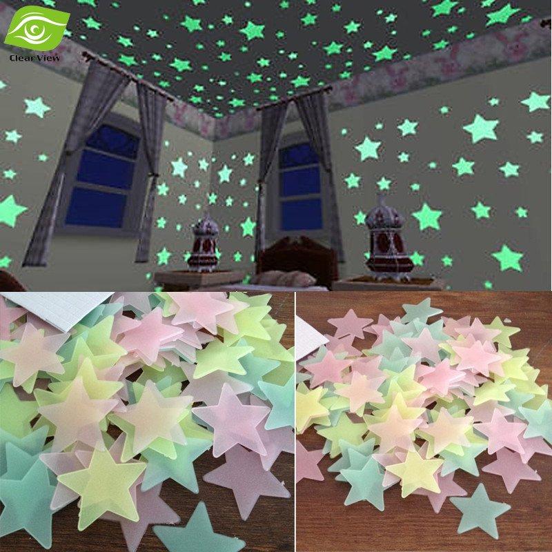 Набор светящихся в темноте звездочек 100 шт. 9046194