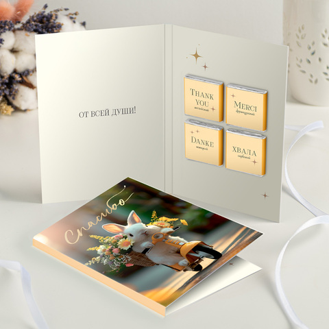 Открытка 4 шоколадки