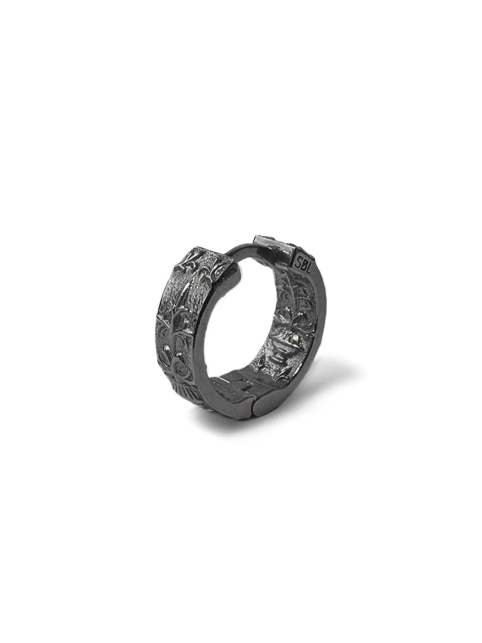 Серебряная серьга-хупа «Культурный код» black, 17 мм