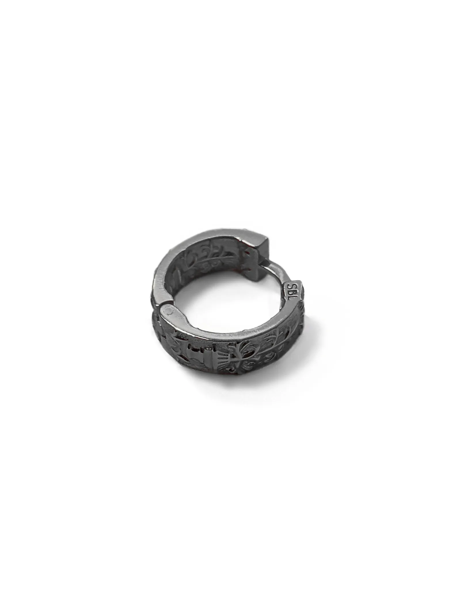 Серебряная серьга-хупа «Культурный код» black, 17 мм