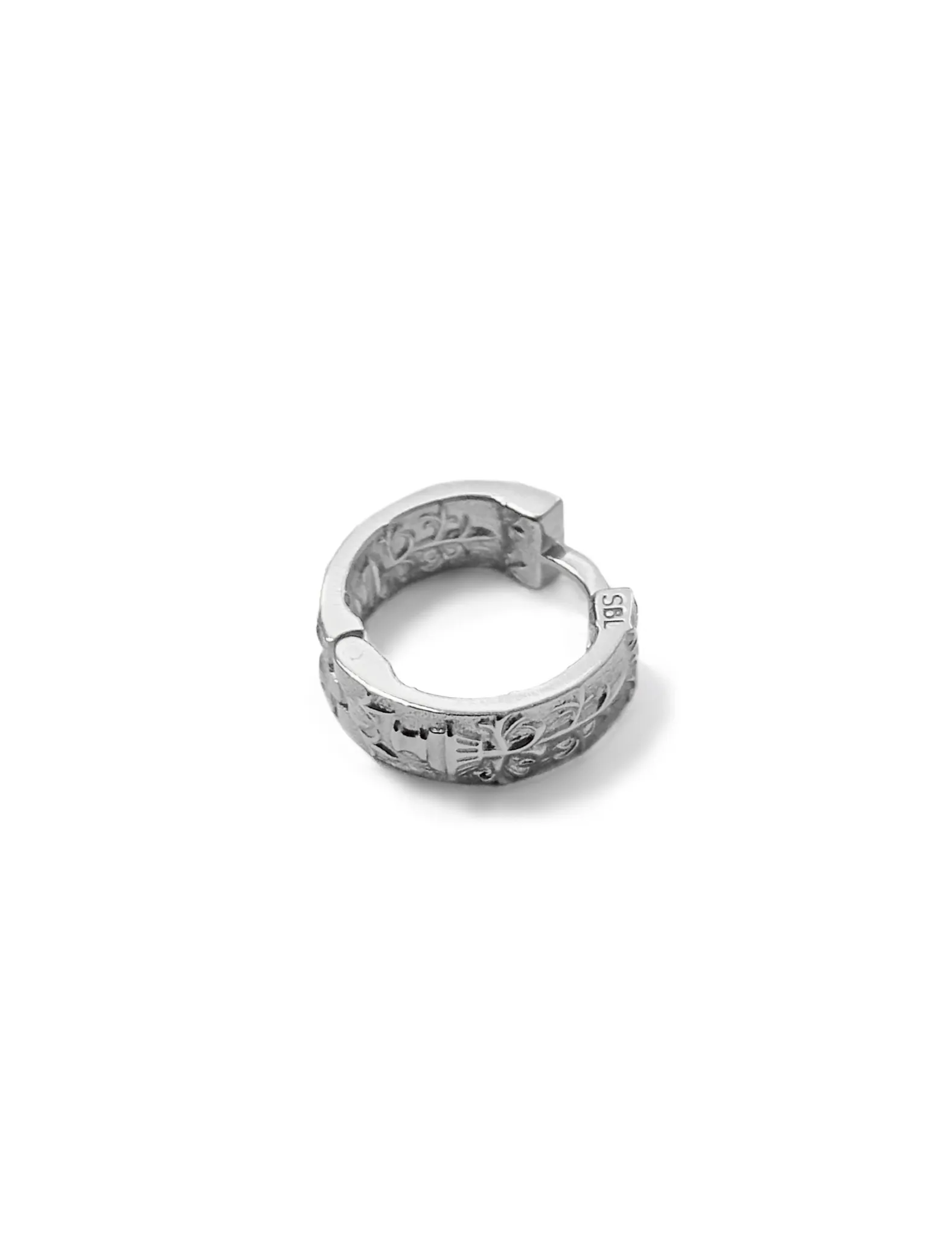 Серебряная серьга-хупа «Культурный код», 17 мм