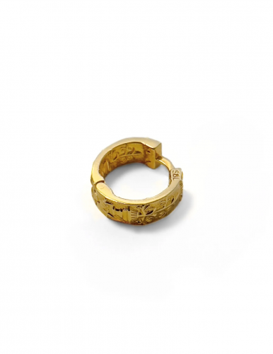 Серебряная серьга-хупа «Культурный код» gold, 17 мм