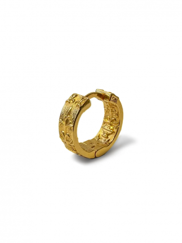 Серебряная серьга-хупа «Культурный код» gold, 17 мм