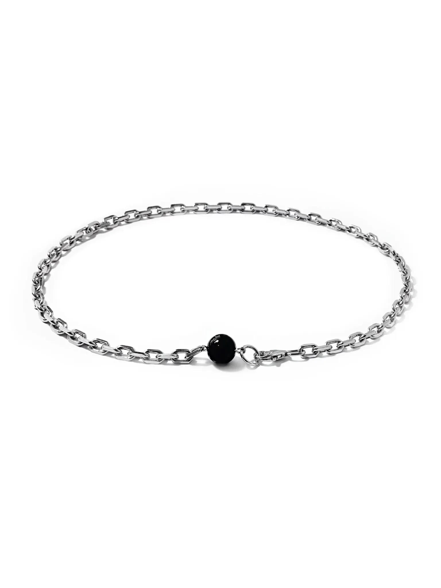 Серебряное колье с черным ониксом