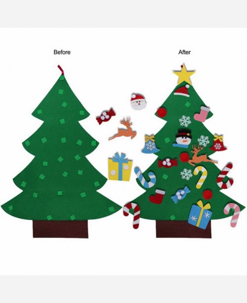 Елочка из фетра подвесная с игрушками в комплекте. 9046363