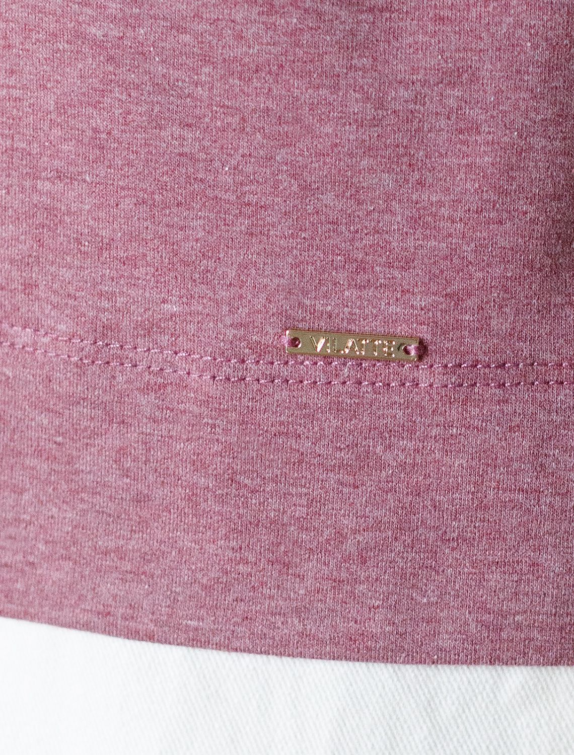 Свободная футболка из эластичного хлопка D49.004 темно-розовый меланж