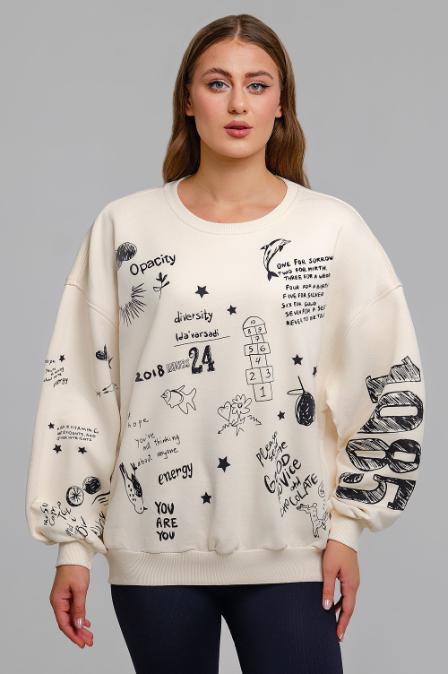 Арт. 15132/2 Свитшот женский оверсайз 46-52 (4 шт)