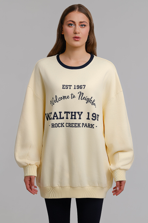 Арт. 15131 Свитшот женский оверсайз удлиненный 42-52 (3 шт)