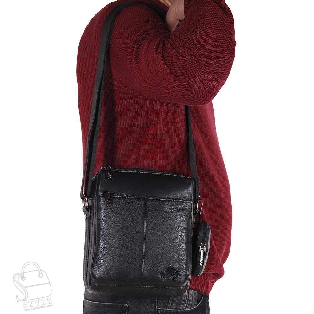 Сумка мужская кожаная 6882-2Z black Zinimsk