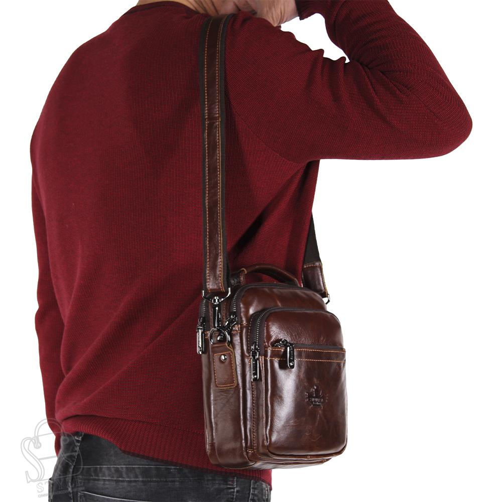 Сумка мужская кожаная 99775Z brown Zinimsk
