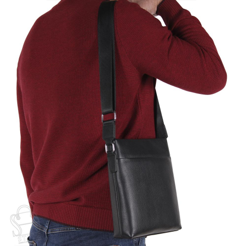 Сумка мужская кожаная 23004-3H black Heanbag