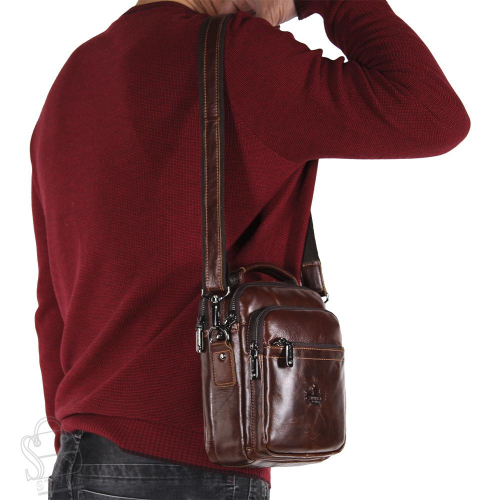Сумка мужская кожаная 99775Z brown Zinimsk