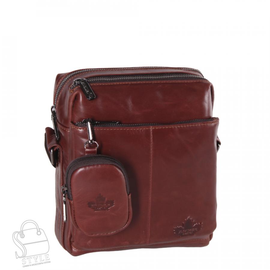 Сумка мужская кожаная 6882-2Z brown Zinimsk