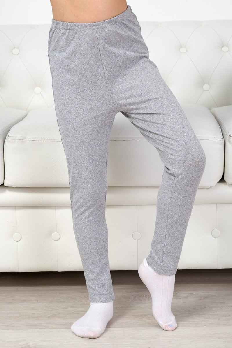 Легинсы подростковые из кулирки с лайкрой серый меланж