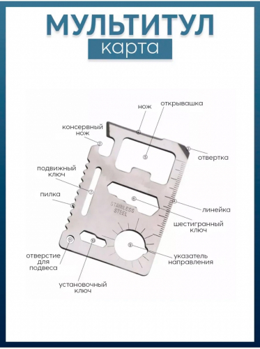 Мультитул карта 11в1