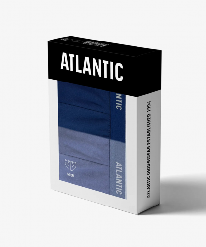 Мужские трусы слипы спорт Atlantic, набор 2 шт., хлопок, темно-голубые + голубые, 2RMP-001