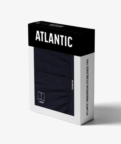 Мужские трусы боксеры Atlantic, 1 шт., хлопок, темно-синие, RMX-003