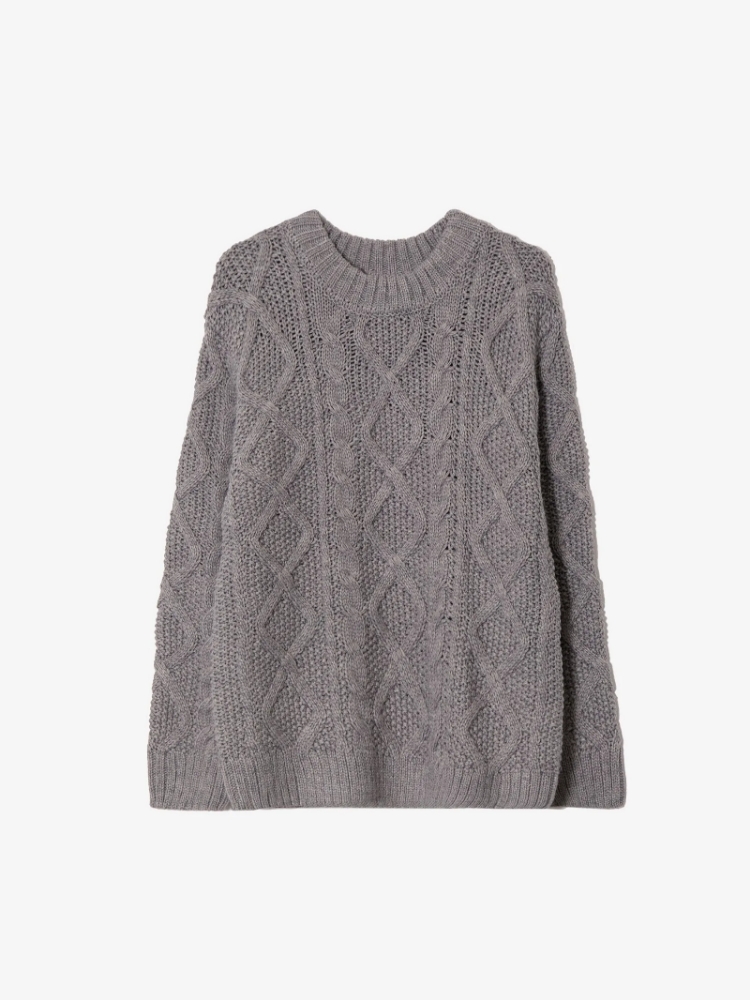 Джемпер с узорной вязкой из смесового хлопка ,
85% акрил, 15% шерсть ,