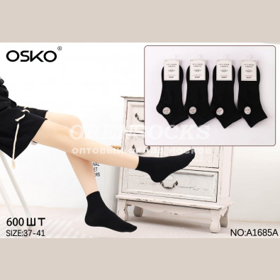 НОСКИ ЖЕНСКИЕ ХЛОПОК ЧЕРНЫЕ ОТЛИЧНОГО КАЧЕСТВА OSKO A1685A