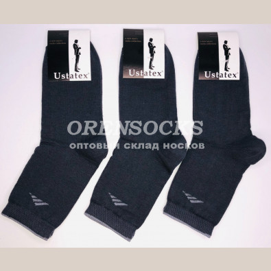 ЮСТАТЕК МУЖСКИЕ СПОРТИВНЫЕ НОСКИ ХЛОПОК ТЕМНО-СЕРЫЕ 1С20